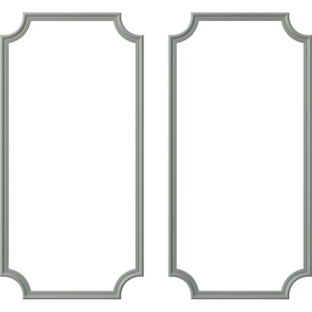 Ekena Millwork 31-in. W x 62-in. H Claremont Panel Moulding Kit Double Panel PMLKCL31X62B